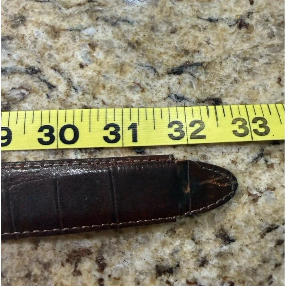 Onyx by Brighton Leather Belt Size 28 Brown 1993 Western 19809 Ornate‎ Buckle